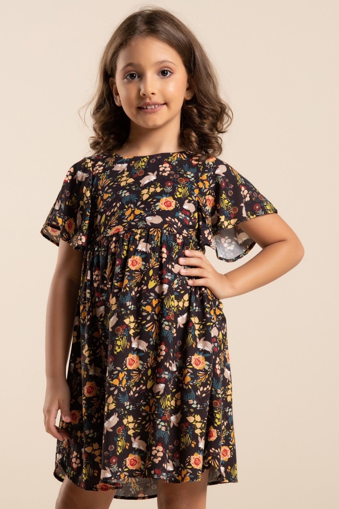 Vestido infantil com estampa digital exclusiva