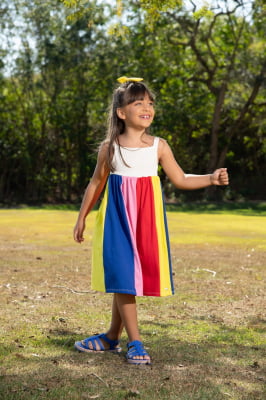 Vestido infantil Colors com lastex