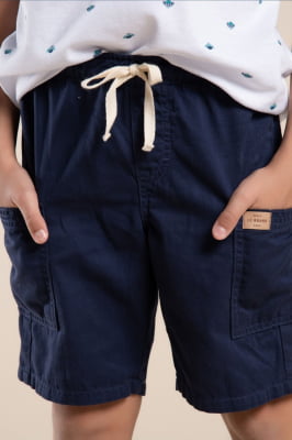 Bermuda infantil color com bolso lateral