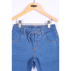 Calça infantil jeans com cadarço