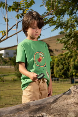 T-shirt infantil estampa 'lupa'